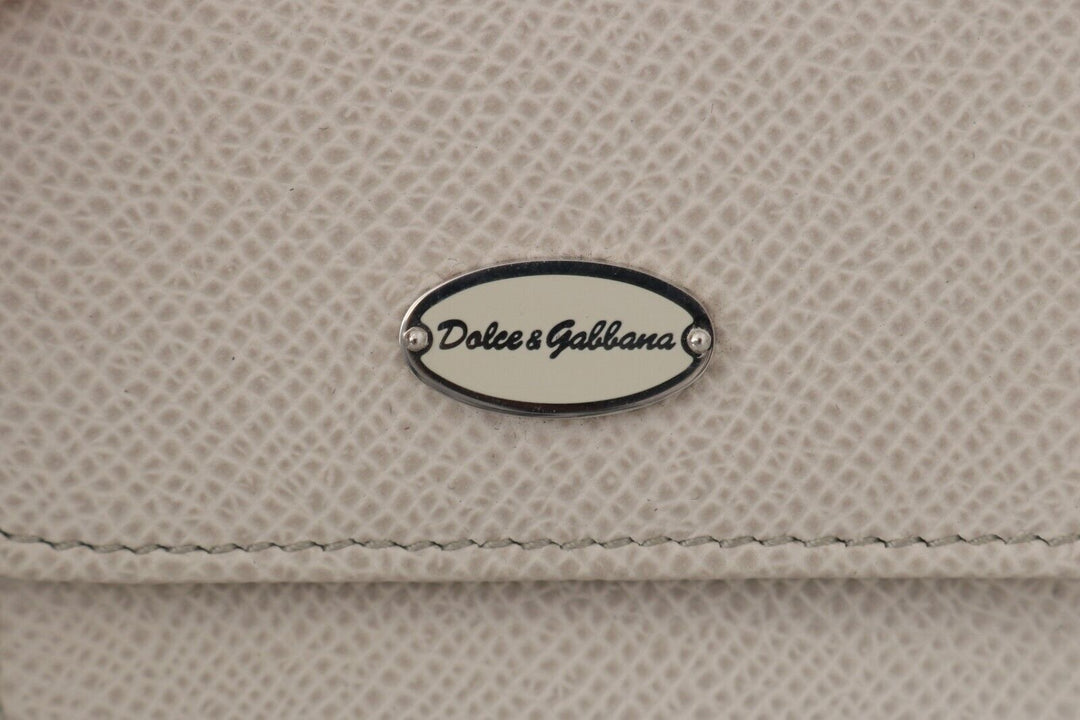 Weiß Dauphine Leder Halter Tasche Brieftasche Kondom Fall