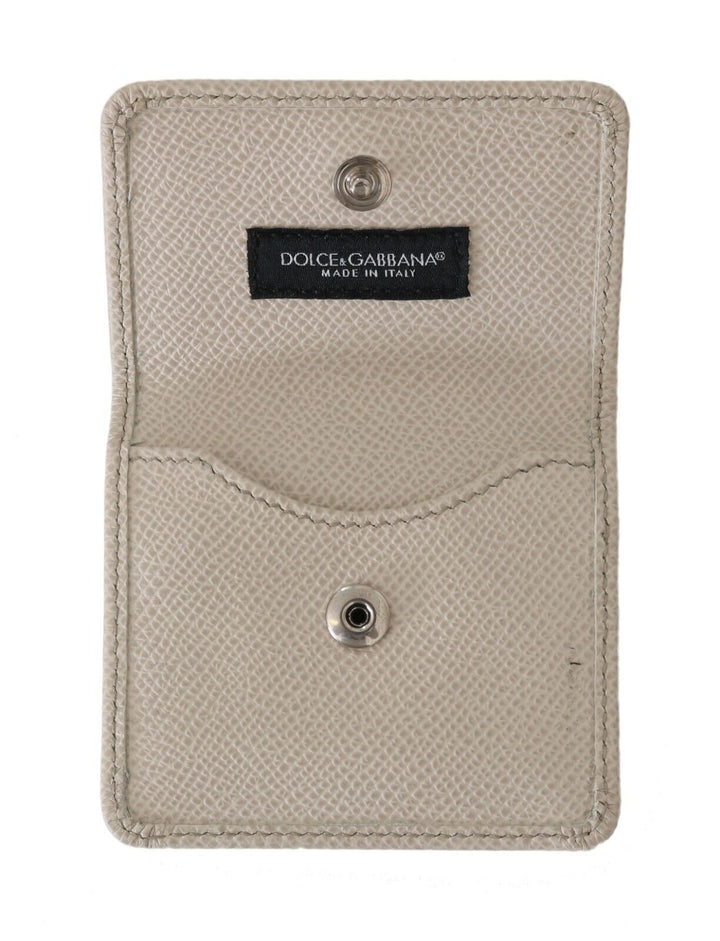 Weiß Dauphine Leder Halter Tasche Brieftasche Kondom Fall