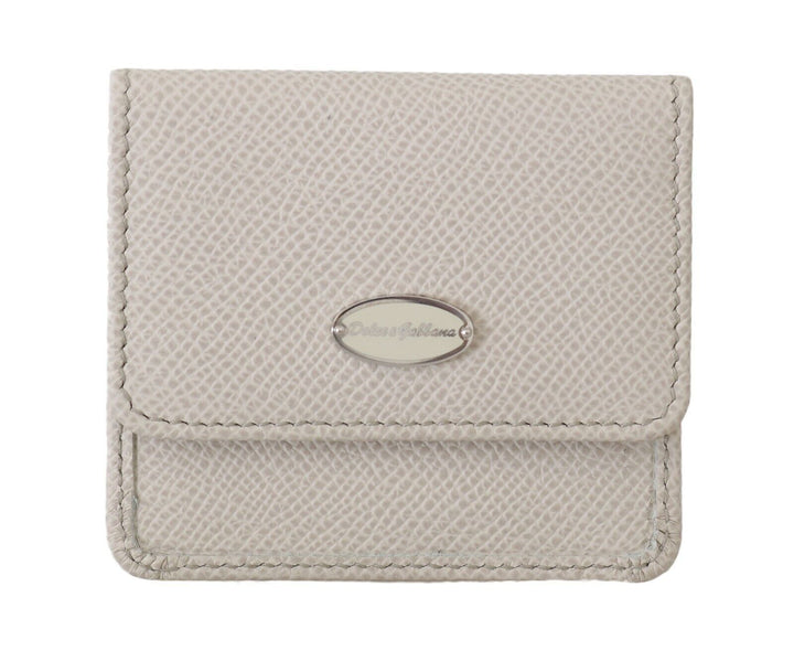 Weiß Dauphine Leder Halter Tasche Brieftasche Kondom Fall