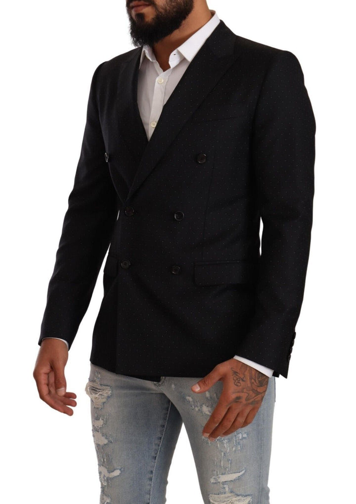 Schwarzer gepunkteter Zweireiher MARTINI Jacke