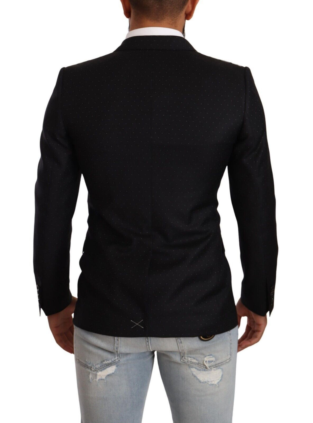 Schwarzer gepunkteter Zweireiher MARTINI Jacke