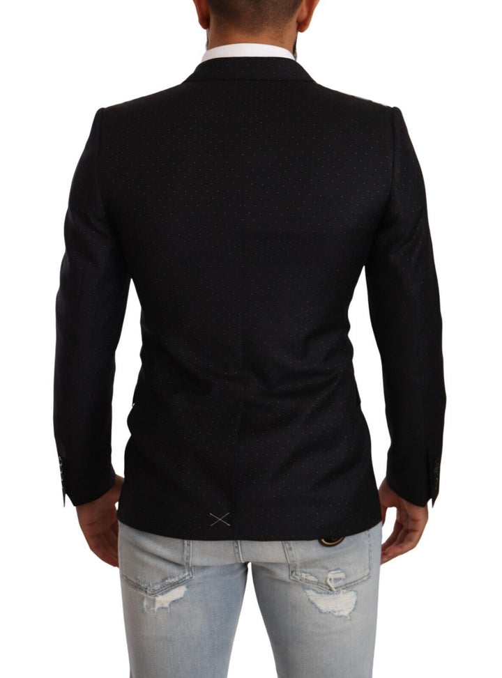 Schwarzer gepunkteter Zweireiher MARTINI Jacke