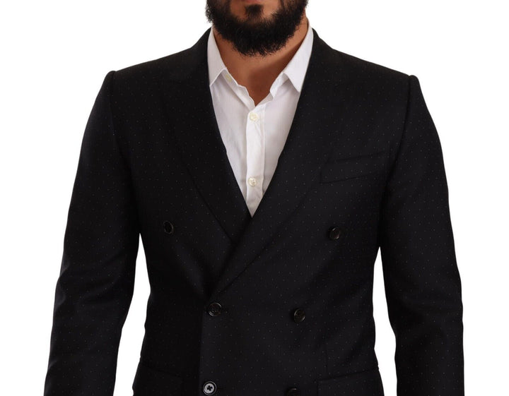 Schwarzer gepunkteter Zweireiher MARTINI Jacke