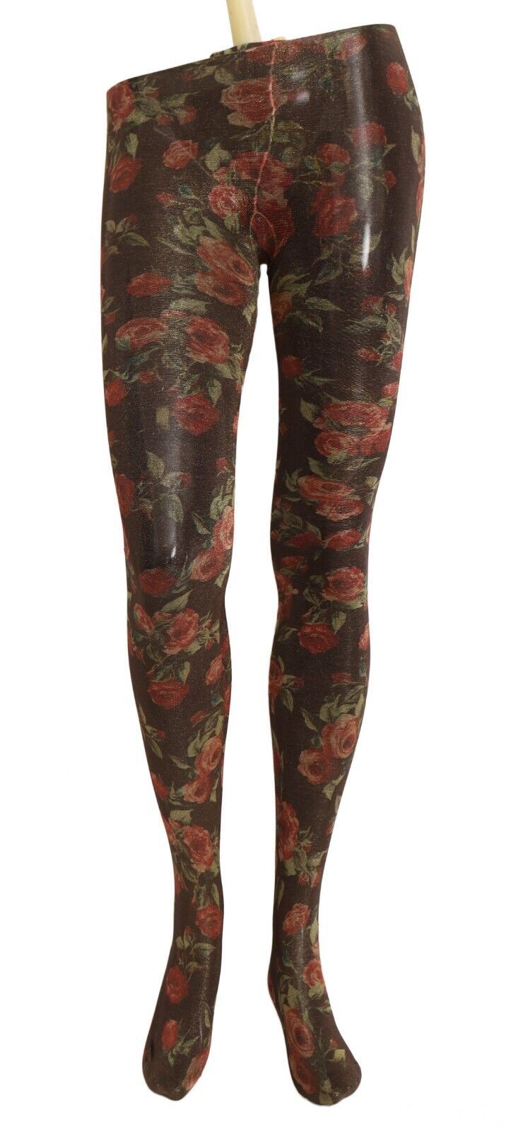 Schwarze Strümpfe mit Blumendruck Nylon Strumpfhose