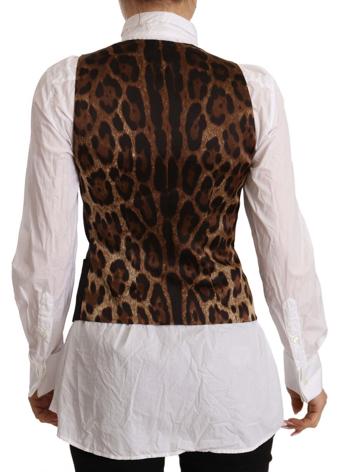 Elegant black vest top with buttons