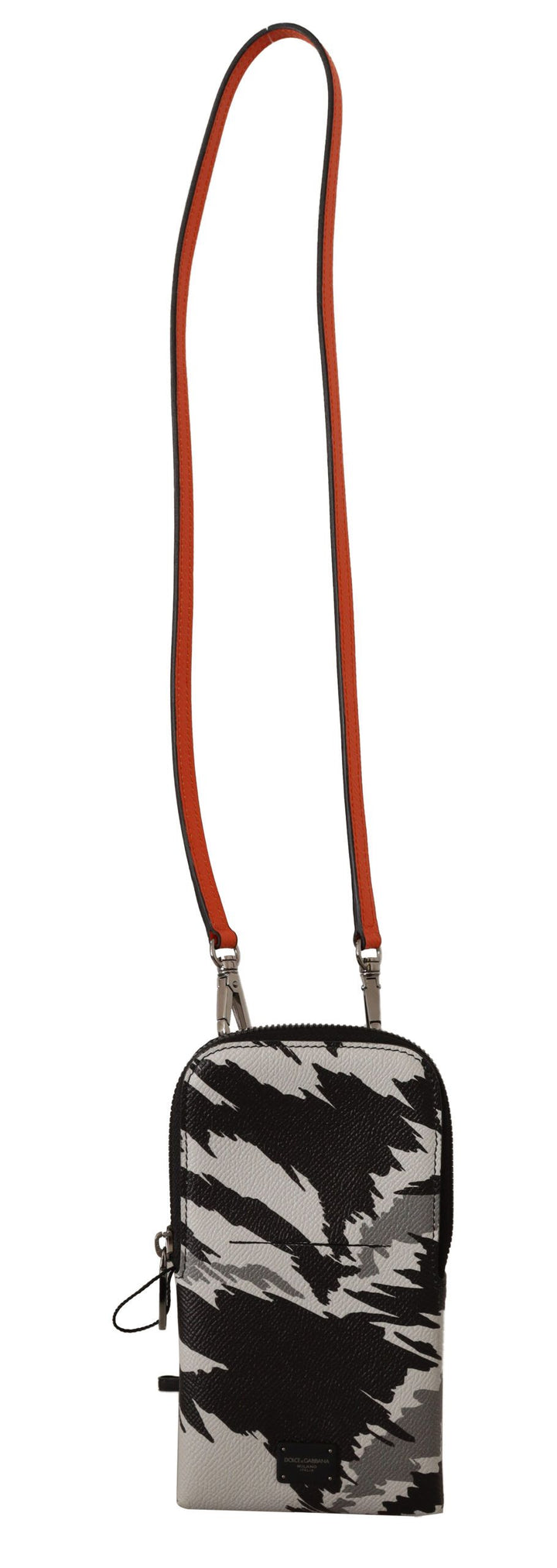 Graues Leder Kreuz Körper Halsband Karte Tasche Geldbörse