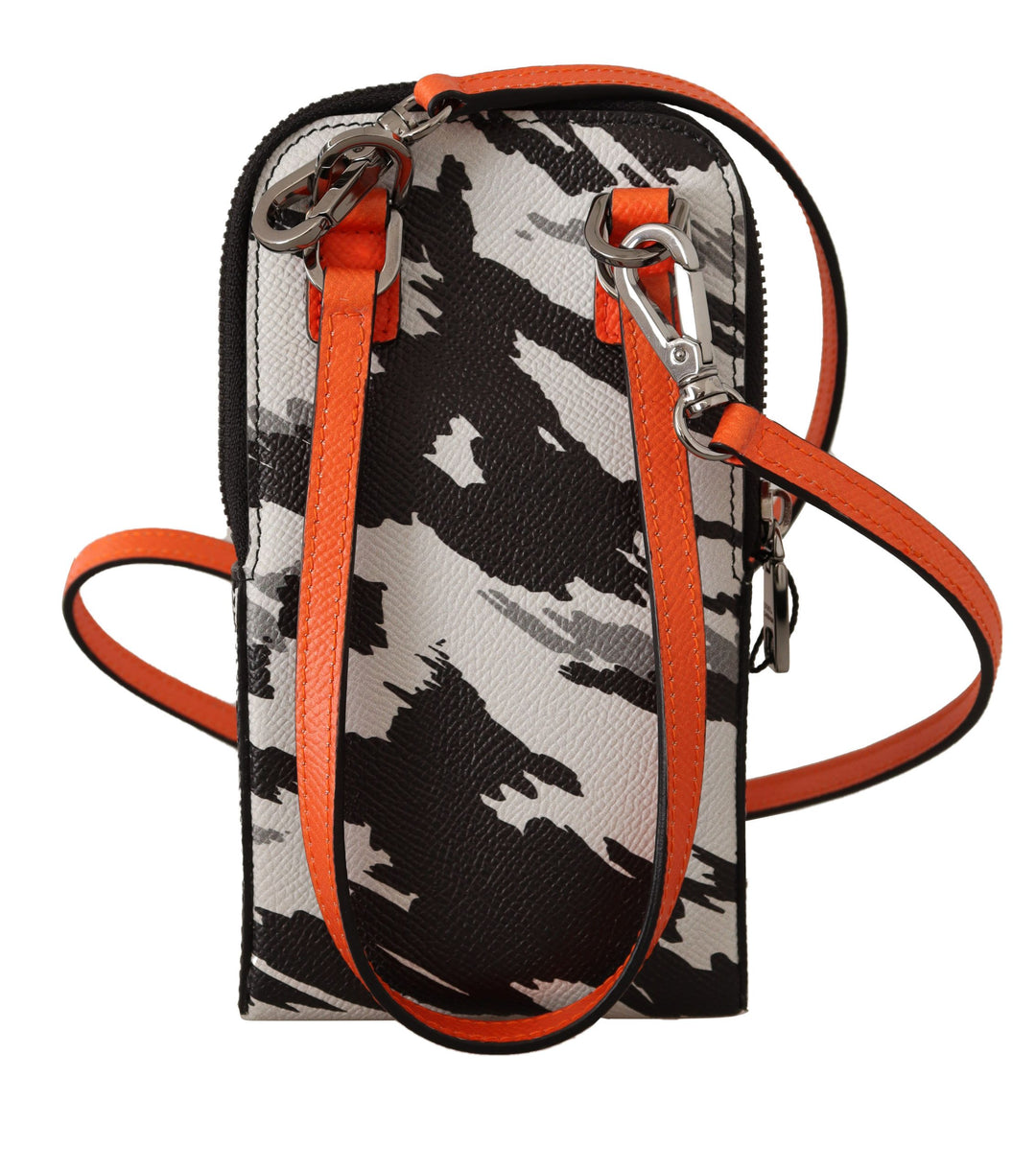 Graues Leder Kreuz Körper Halsband Karte Tasche Geldbörse