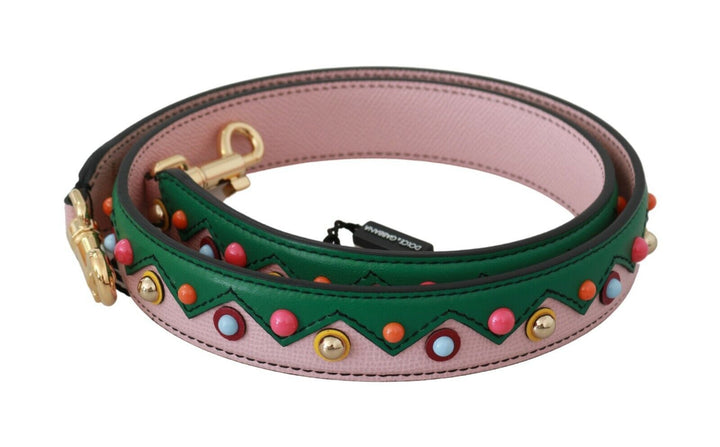 Elegant multicolor leather shoulder strap