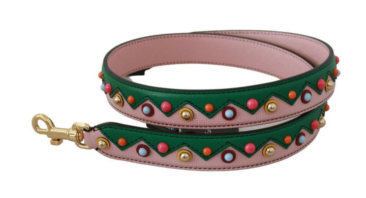 Elegant multicolor leather shoulder strap