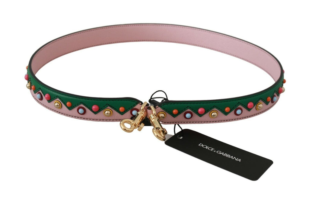 Elegant multicolor leather shoulder strap