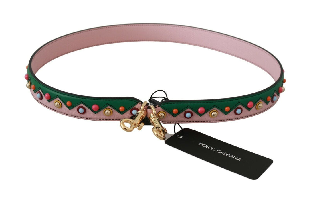 Elegant multicolor leather shoulder strap