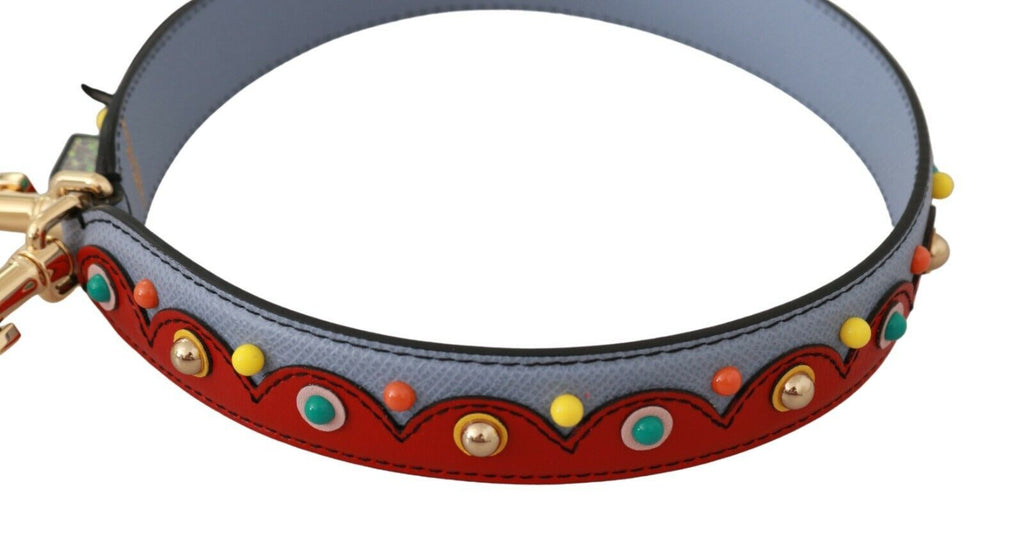 Elegant multicolor leather shoulder strap