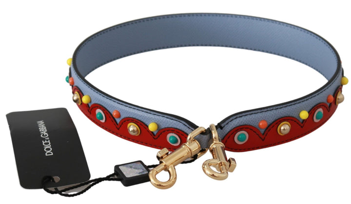 Elegant multicolor leather shoulder strap