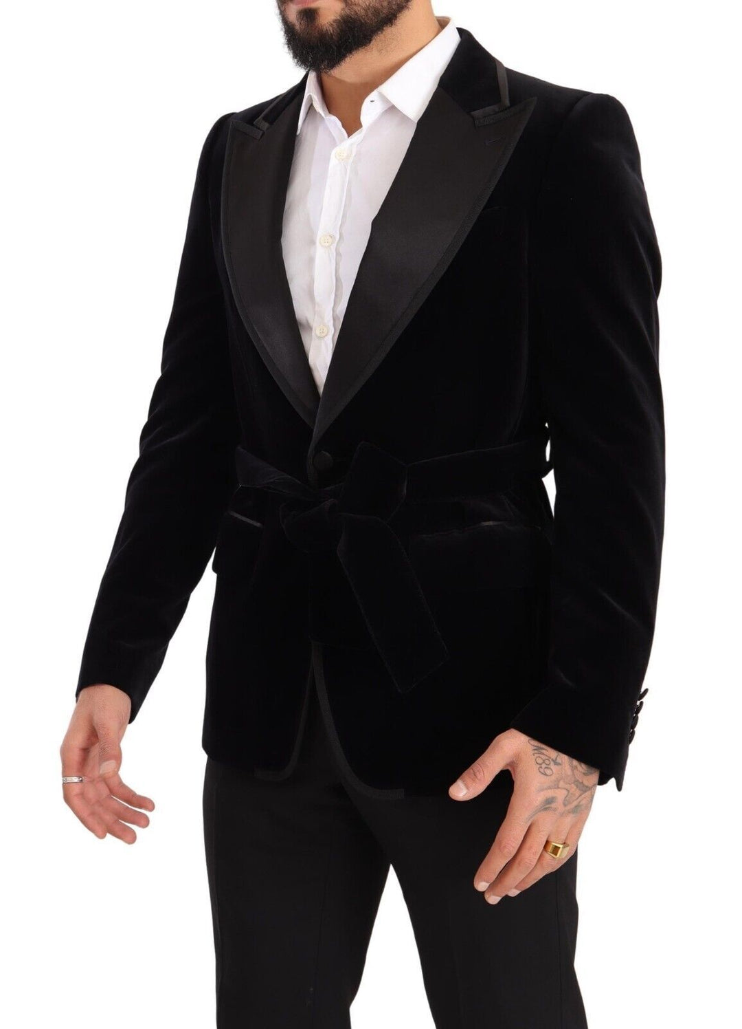 Elegant single-breasted velvet blazer