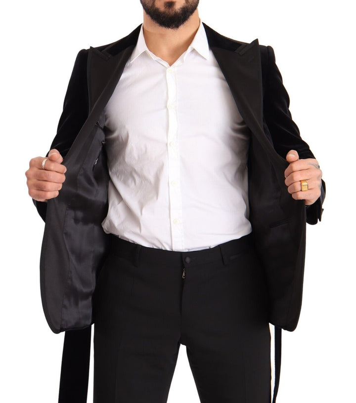 Elegant single-breasted velvet blazer