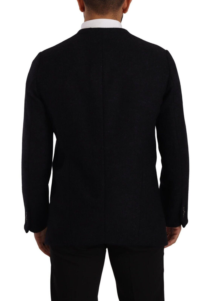 Graue Alpaka Button Down Männer Mantel Jacke