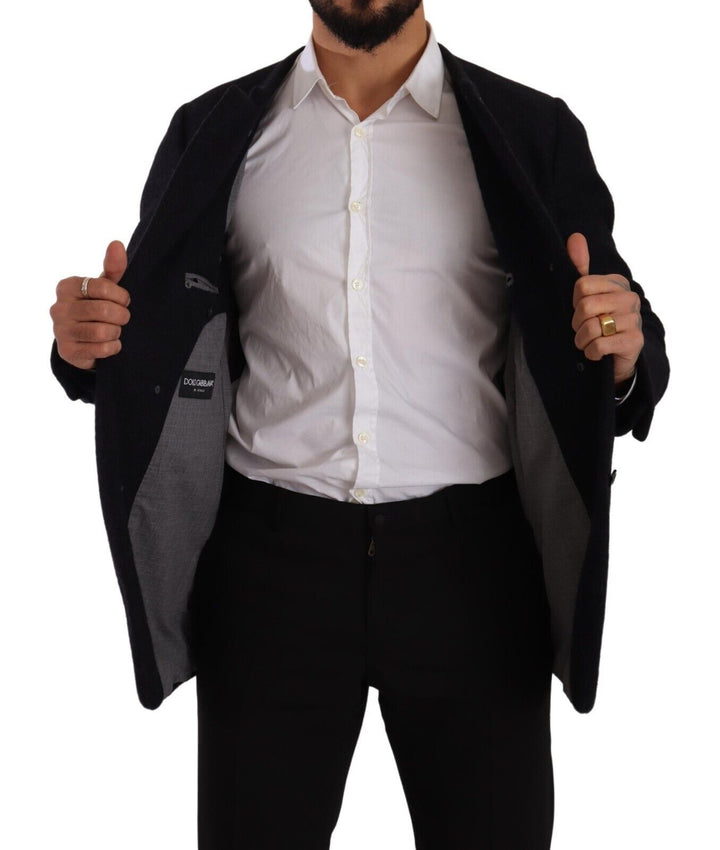 Graue Alpaka Button Down Männer Mantel Jacke