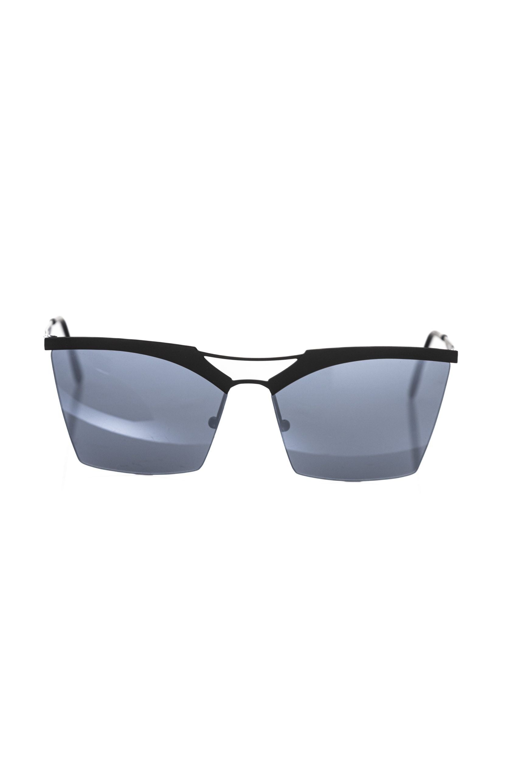 Black metallic women's sunglasses