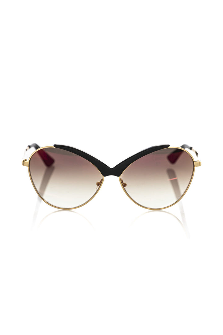 Schwarze Metallic Fiber Damen Sonnenbrille