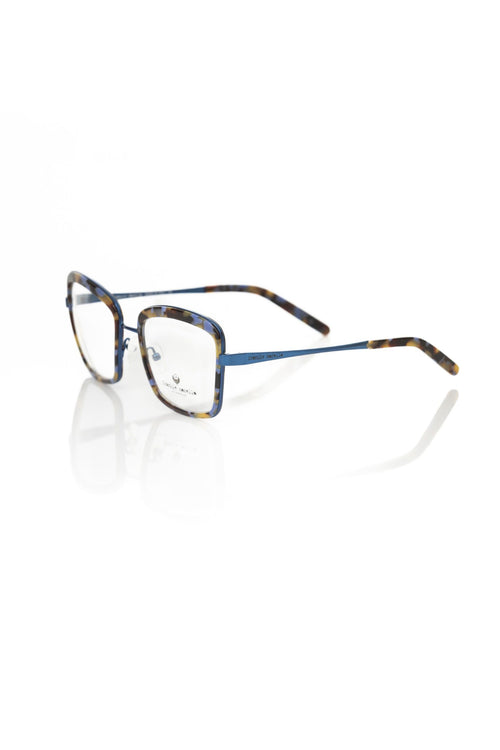 Blue metallic eyeglass frame for women