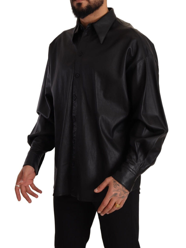 Elegant black leather jacket