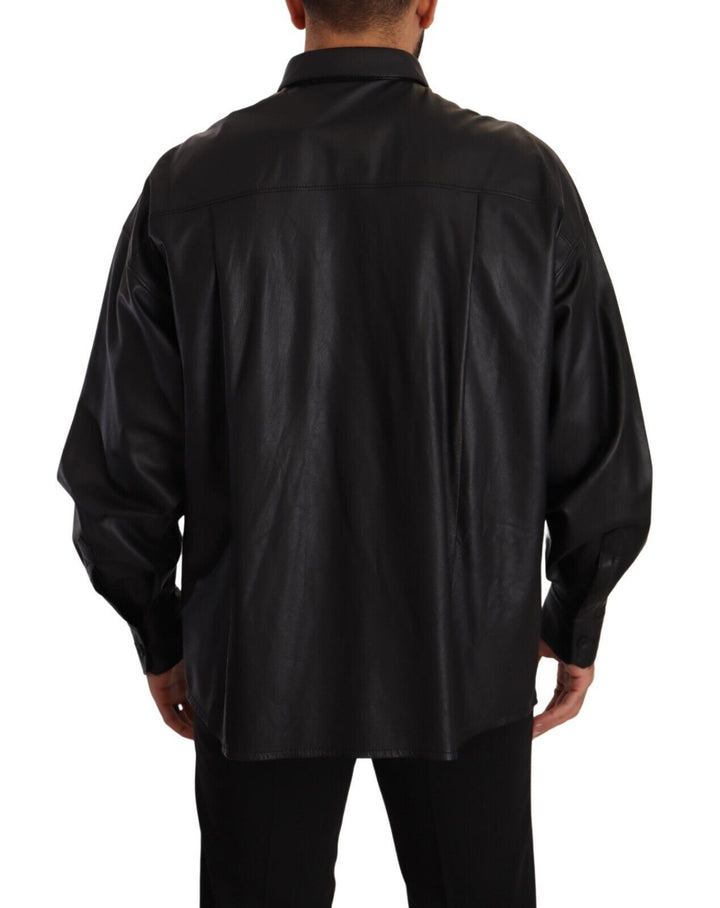 Elegant black leather jacket