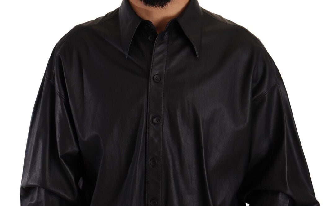 Elegant black leather jacket