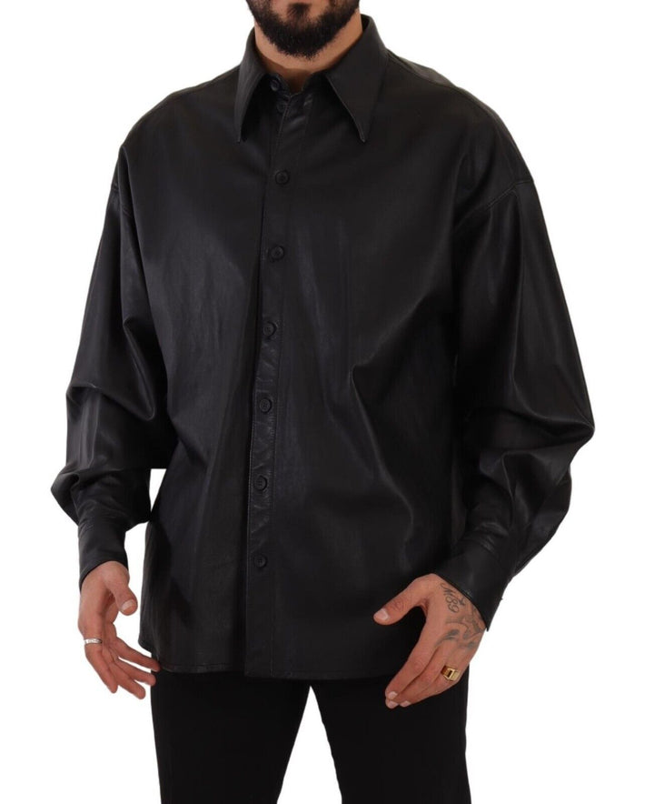 Elegant black leather jacket