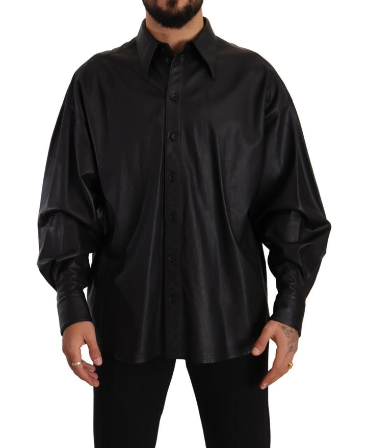 Elegant black leather jacket