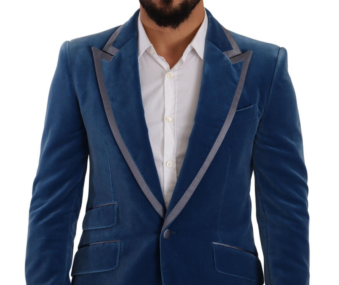 Blauer SICILIA Samt Slim Fit 2 Stück Anzug