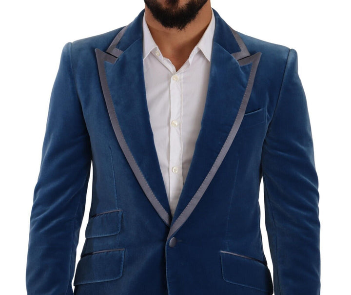 Blauer SICILIA Samt Slim Fit 2 Stück Anzug