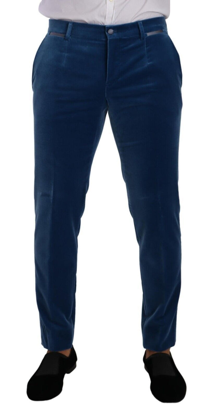 Blauer SICILIA Samt Slim Fit 2 Stück Anzug