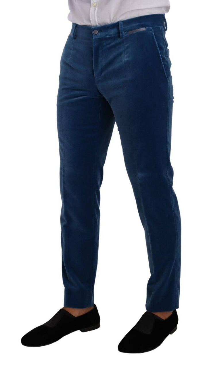 Blauer SICILIA Samt Slim Fit 2 Stück Anzug