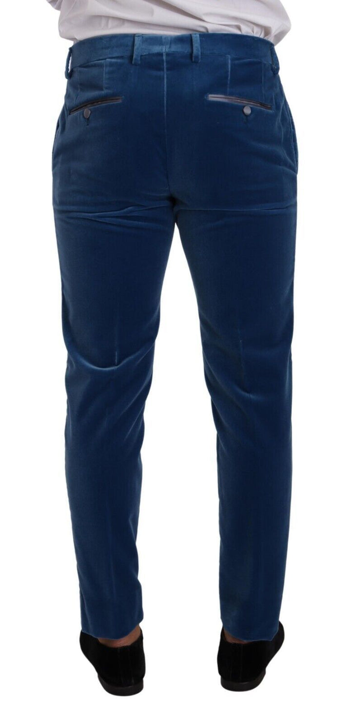 Blauer SICILIA Samt Slim Fit 2 Stück Anzug