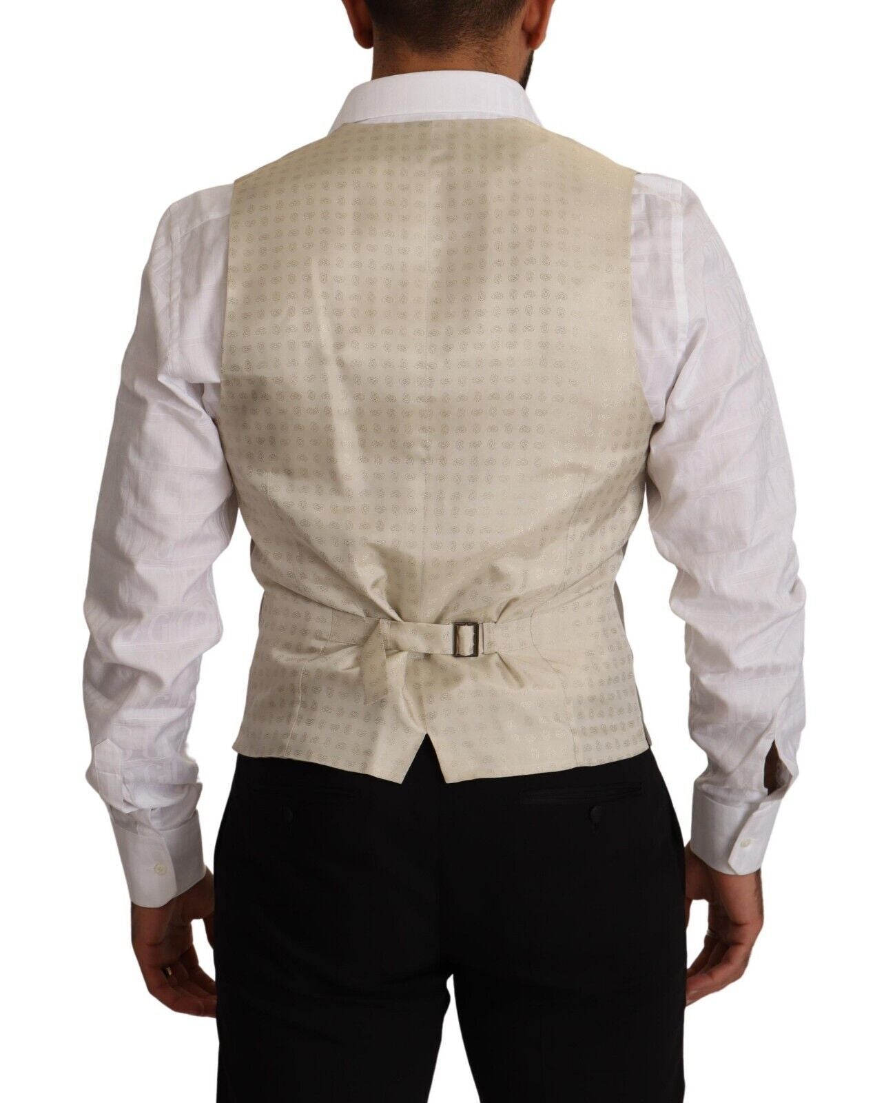 Elegant single-breasted dress vest in beige
