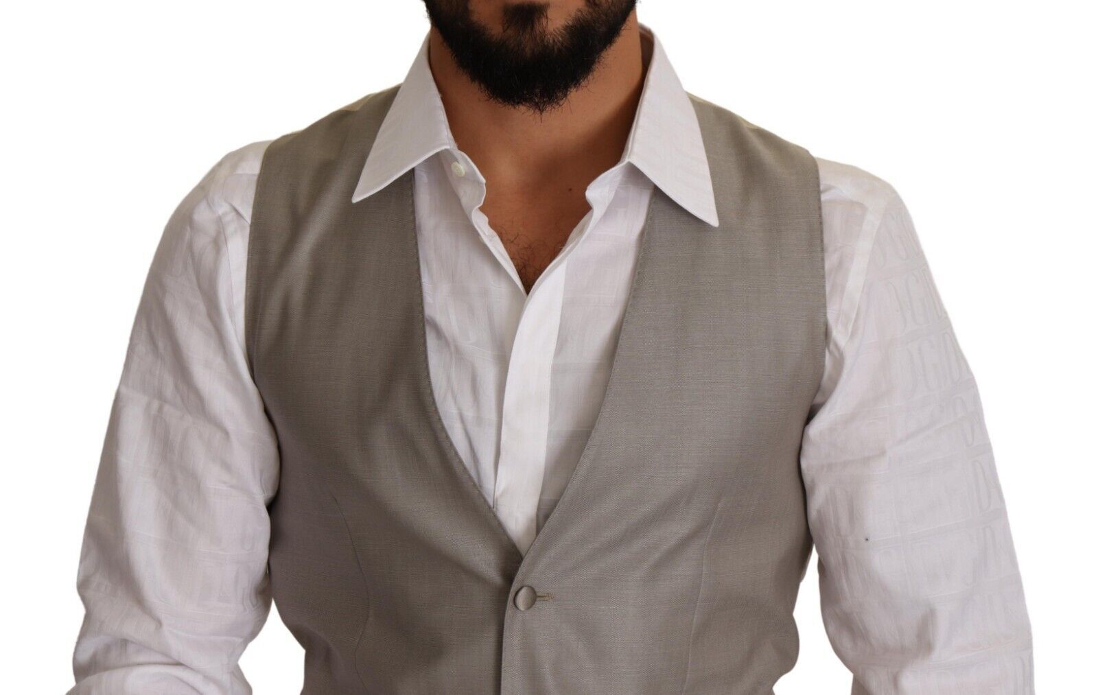 Elegant single-breasted dress vest in beige