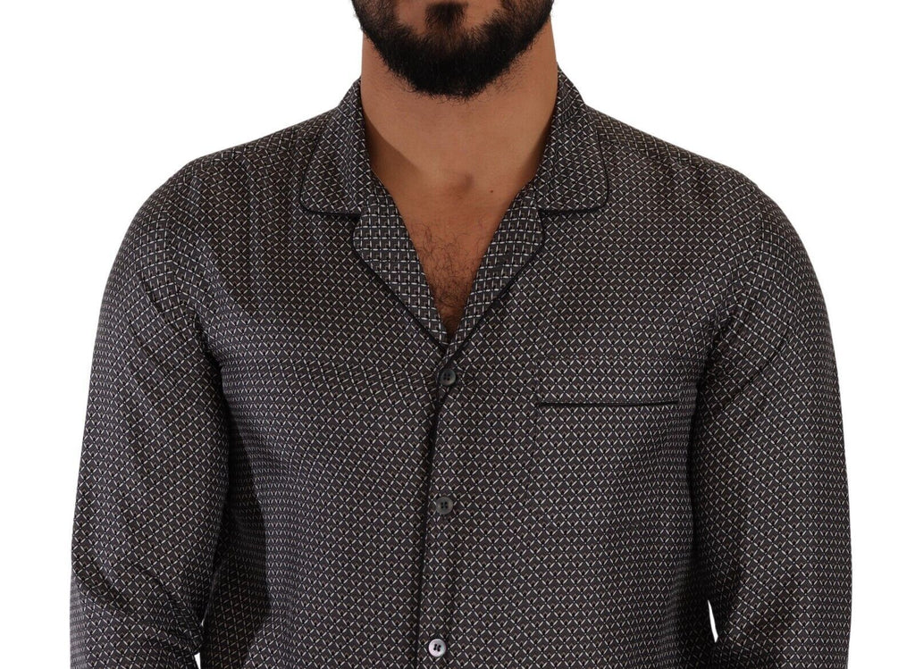 Graues Fantasy-Muster Pyjama-Oberteil Herren-Shirt