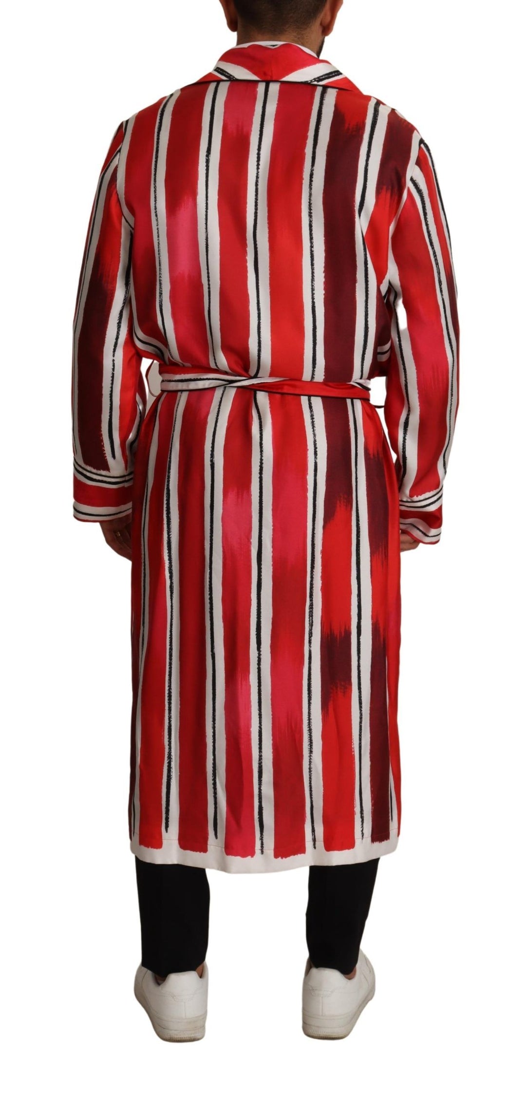 Chic striped silk nightwear robe