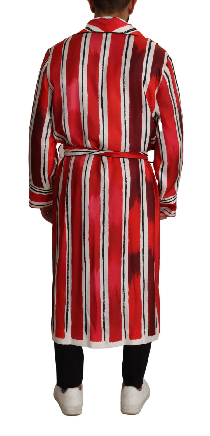 Chic striped silk nightwear robe