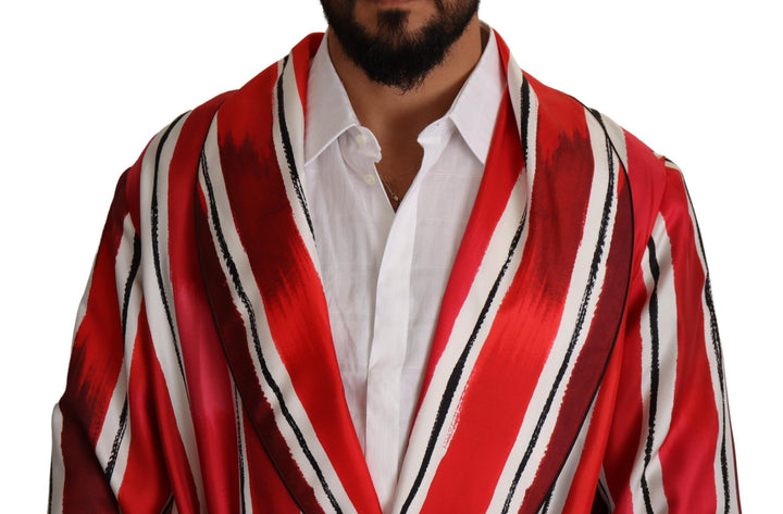 Chic striped silk nightwear robe