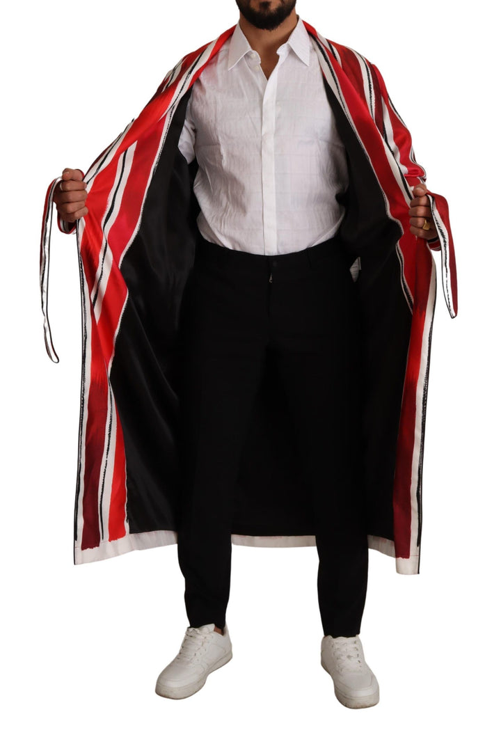Chic striped silk nightwear robe