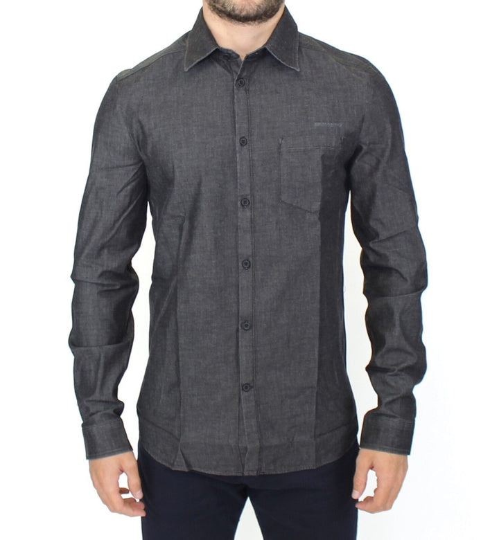 Denim-Jeans Baumwolle Casual Gray Stretch Shirt