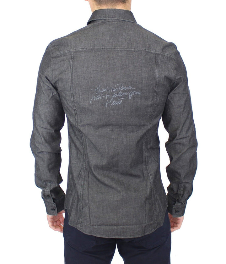 Denim-Jeans Baumwolle Casual Gray Stretch Shirt