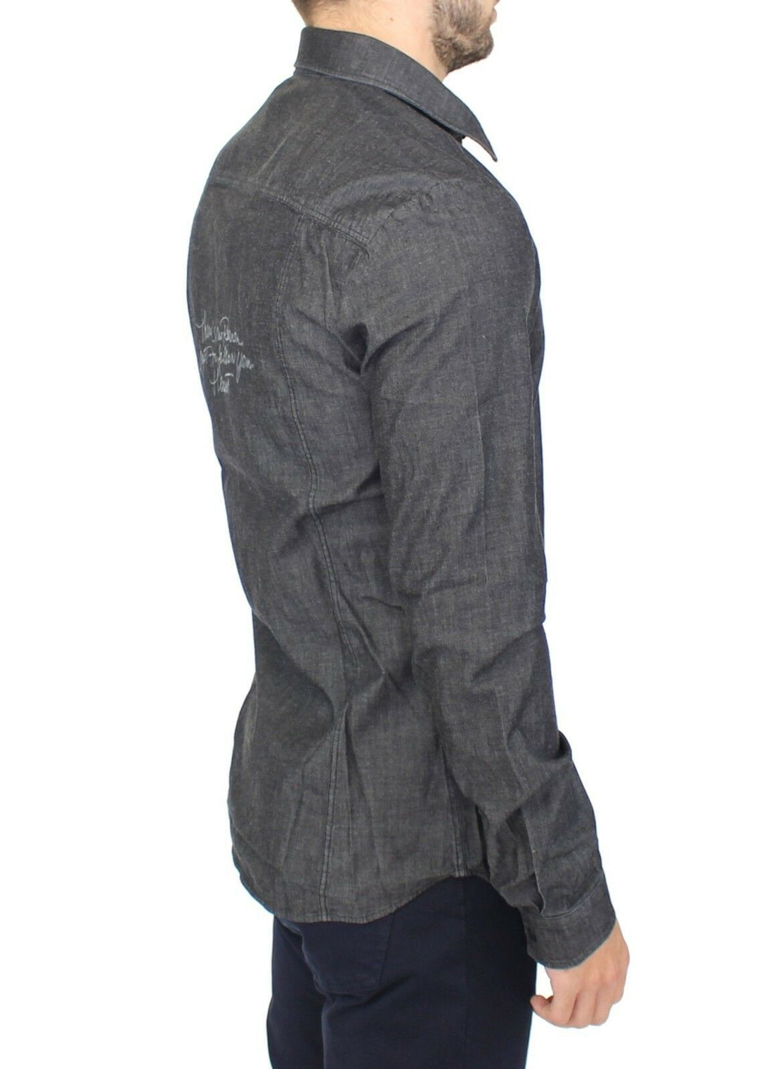 Denim-Jeans Baumwolle Casual Gray Stretch Shirt
