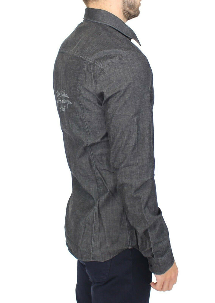 Denim-Jeans Baumwolle Casual Gray Stretch Shirt