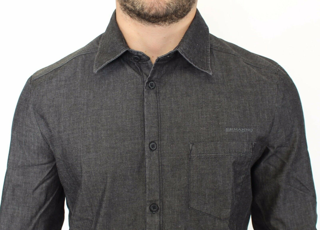 Denim-Jeans Baumwolle Casual Gray Stretch Shirt