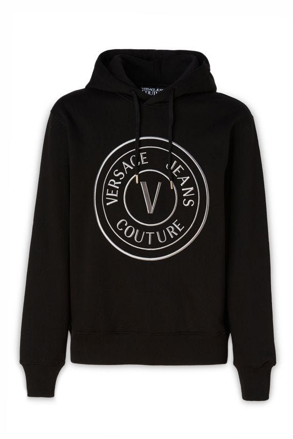 Wunderschönes Sweatshirt mit Kapuze aus schwarzer Baumwolle