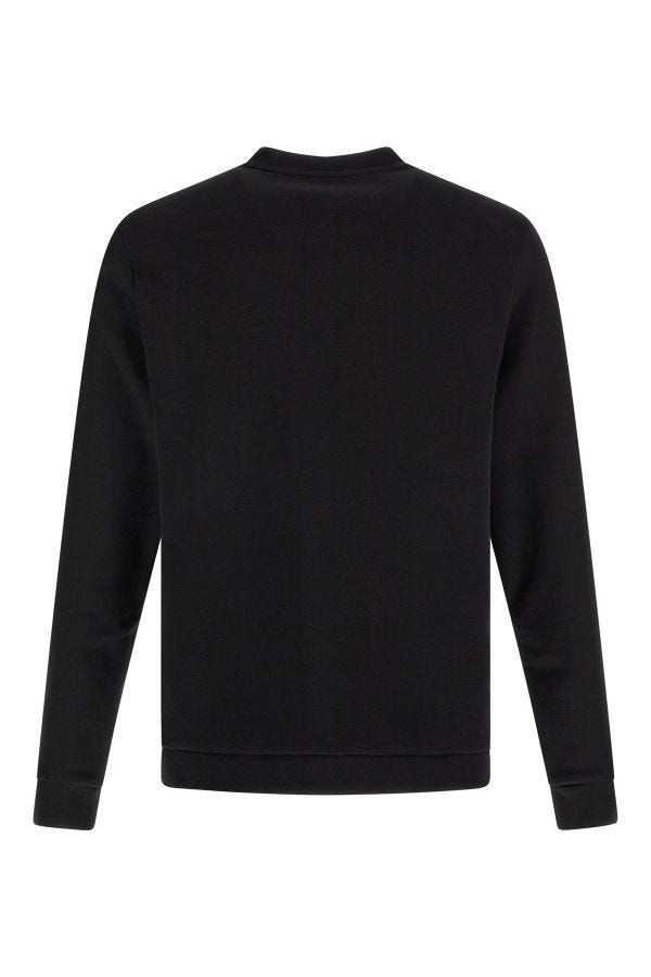 Elegant round neck sweatshirt made of black cotton