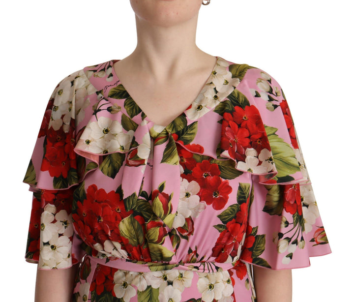 Charming silk maxi dress with floral pattern
