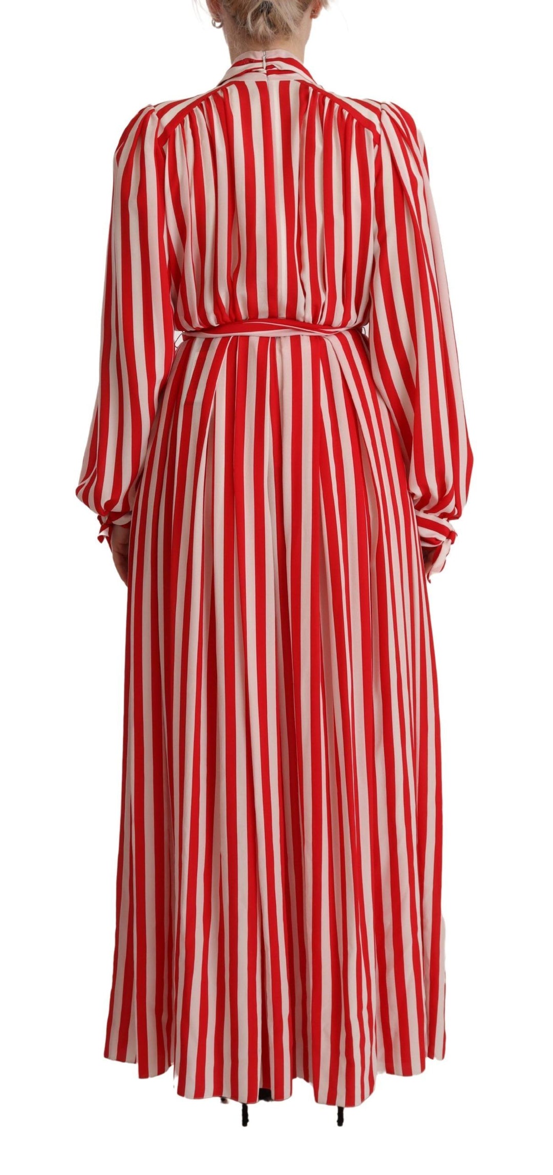 Weiß-rotes Seidenkleid in A-Linie mit Etuikleid